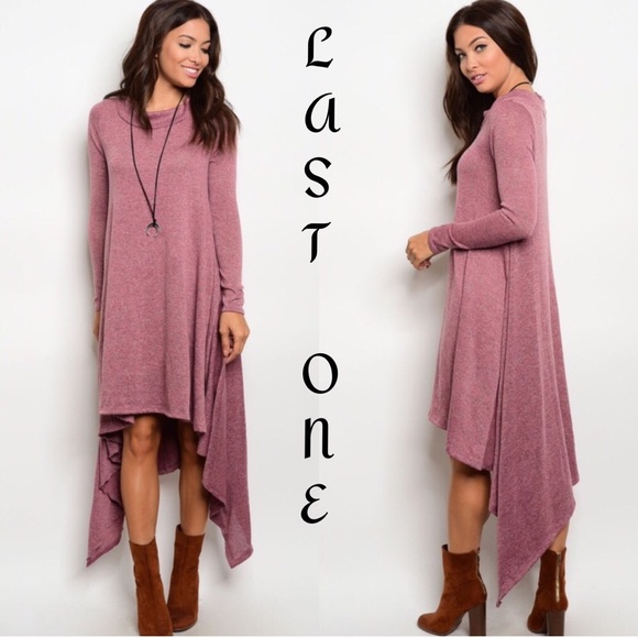The O Boutique Dresses & Skirts - 🎉CLEARANCE🎉 Mauve Asymmetric Sweater Dress